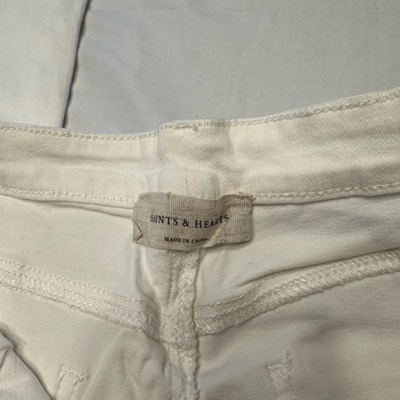 White Saints & Hearts flare jeans (size L) - Picture 3 of 4